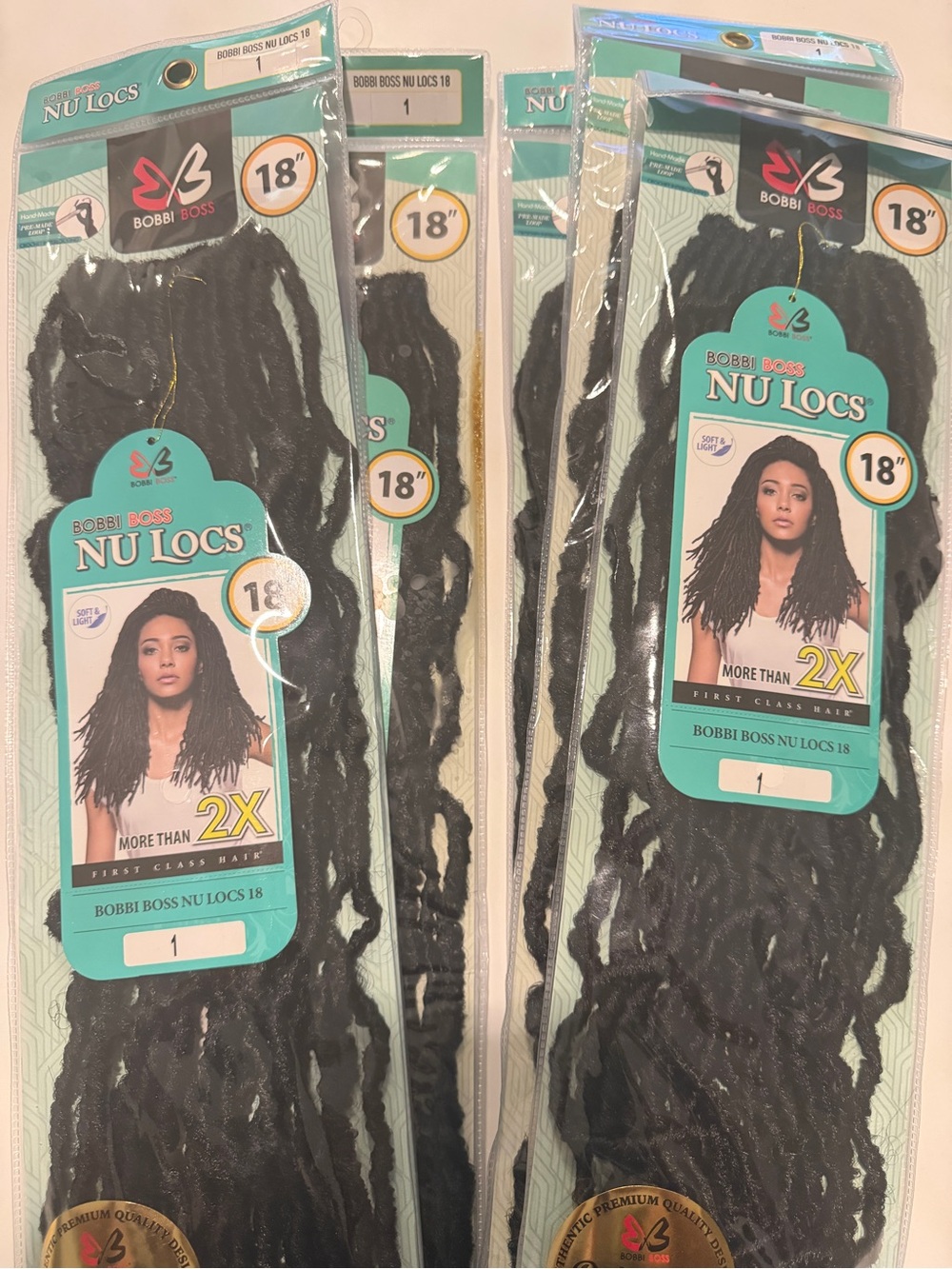Bobbi Boss Nu Locs 18in Crochet Dreadlocks 2X Soft & Light Color 1 (5 Packs)